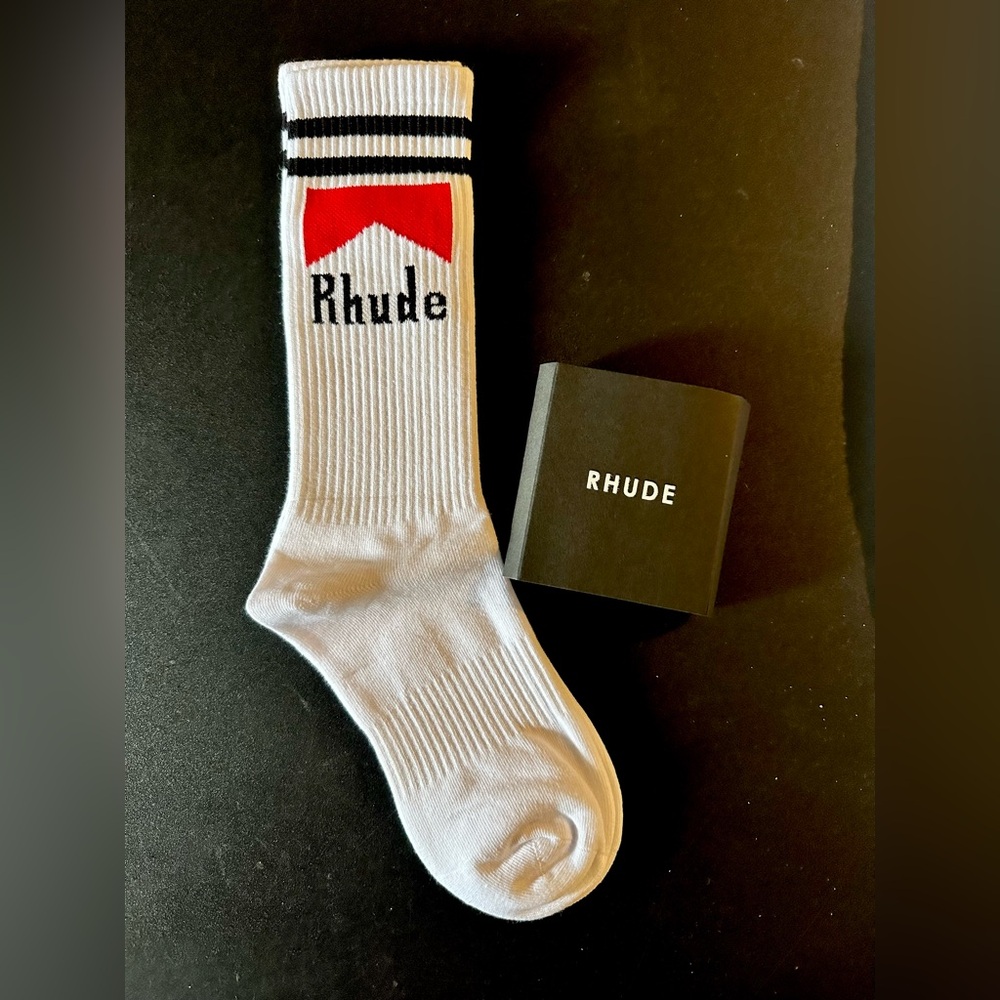 Rhude Marlboro Cigarette Vintage Racing Socks - Red & White